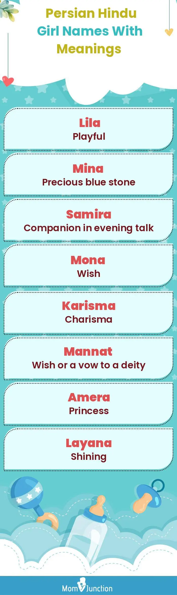  Persian Hindu Girl Names with Meanings(infographic)