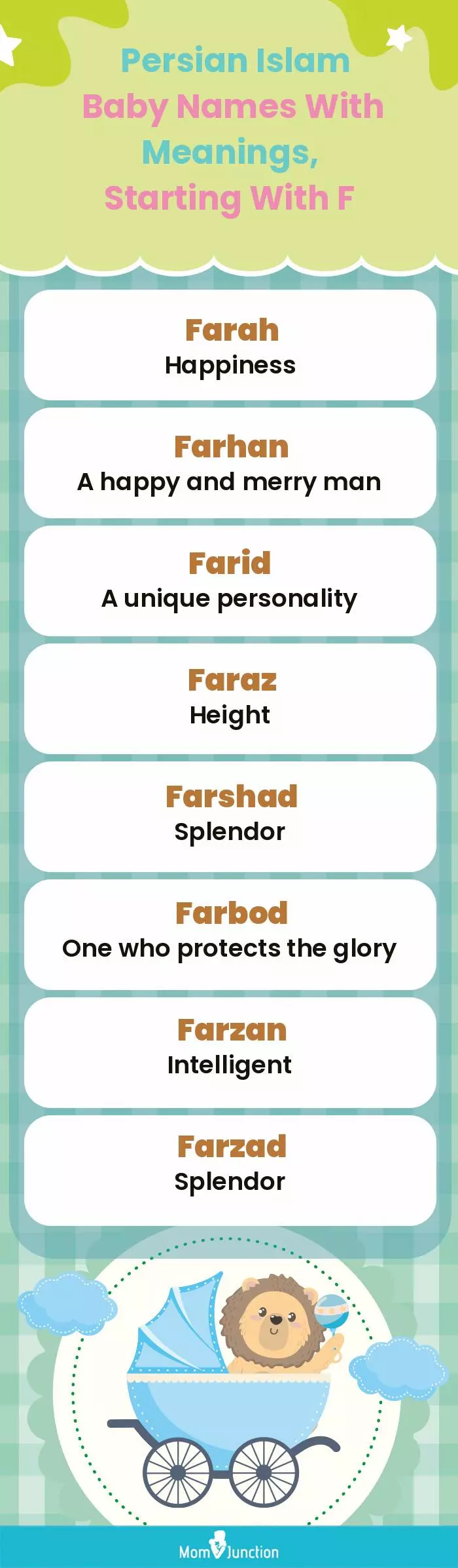  Persian Islam Baby Names with Meanings, Starting With F(infographic)