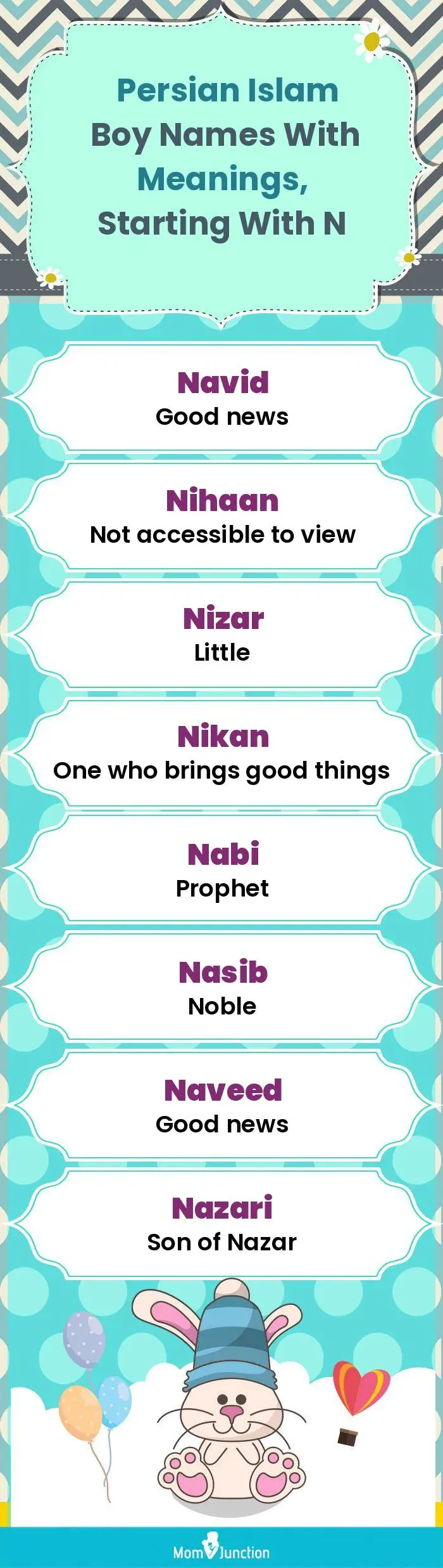  Persian Islam Boy Names with Meanings, Starting With N(infographic)