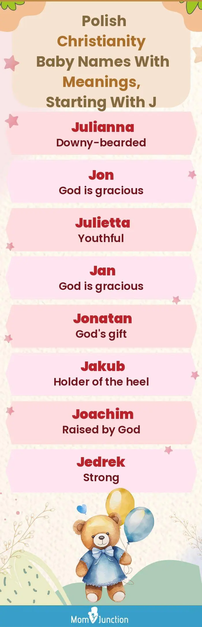  Polish Christianity Baby Names with Meanings, Starting With J(infographic)