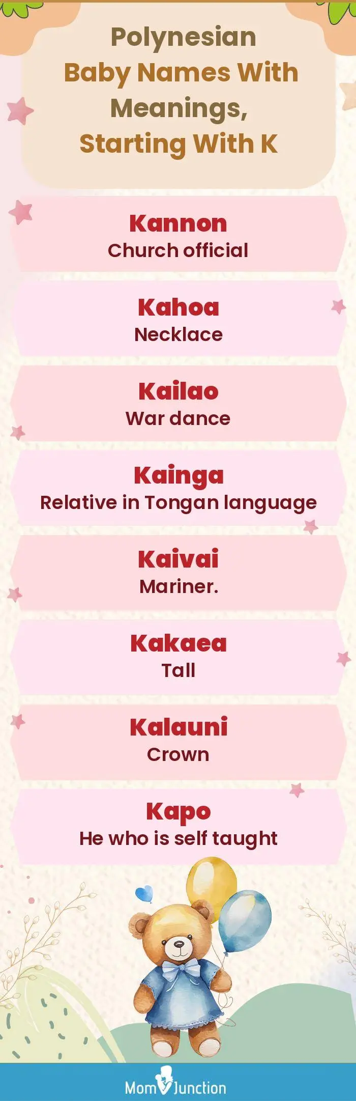  Polynesian Baby Names with Meanings, Starting With K(infographic)