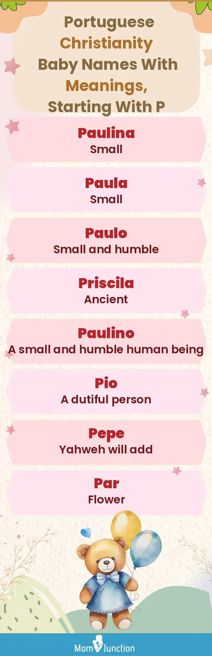  Portuguese Christianity Baby Names with Meanings, Starting With P(infographic)