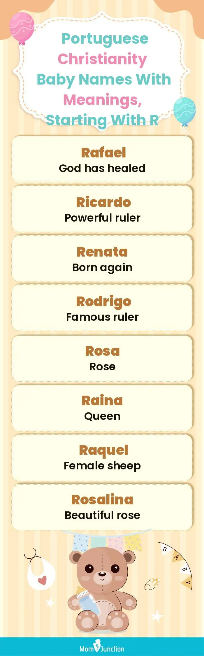 Portuguese Christianity Baby Names with Meanings, Starting With R(infographic)