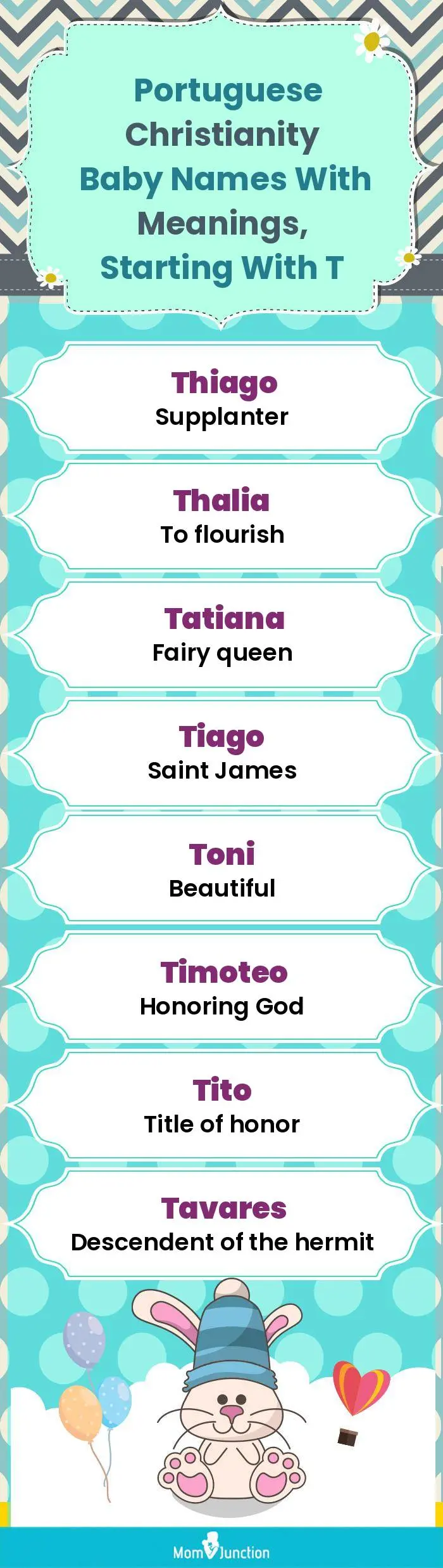  Portuguese Christianity Baby Names with Meanings, Starting With T(infographic)