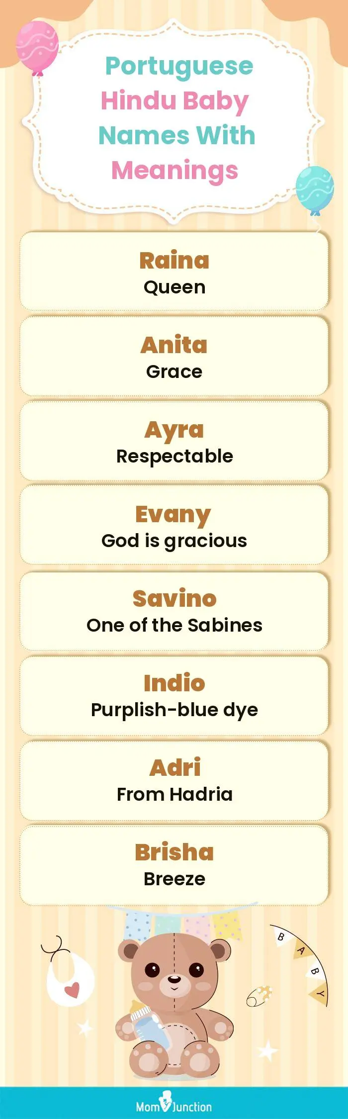  Portuguese Hindu Baby Names with Meanings(infographic)