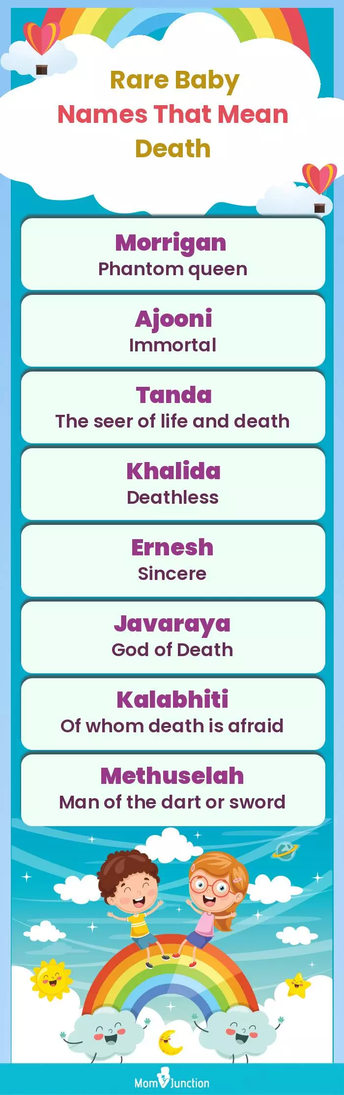  Rare Baby Names That Mean Death(infographic)