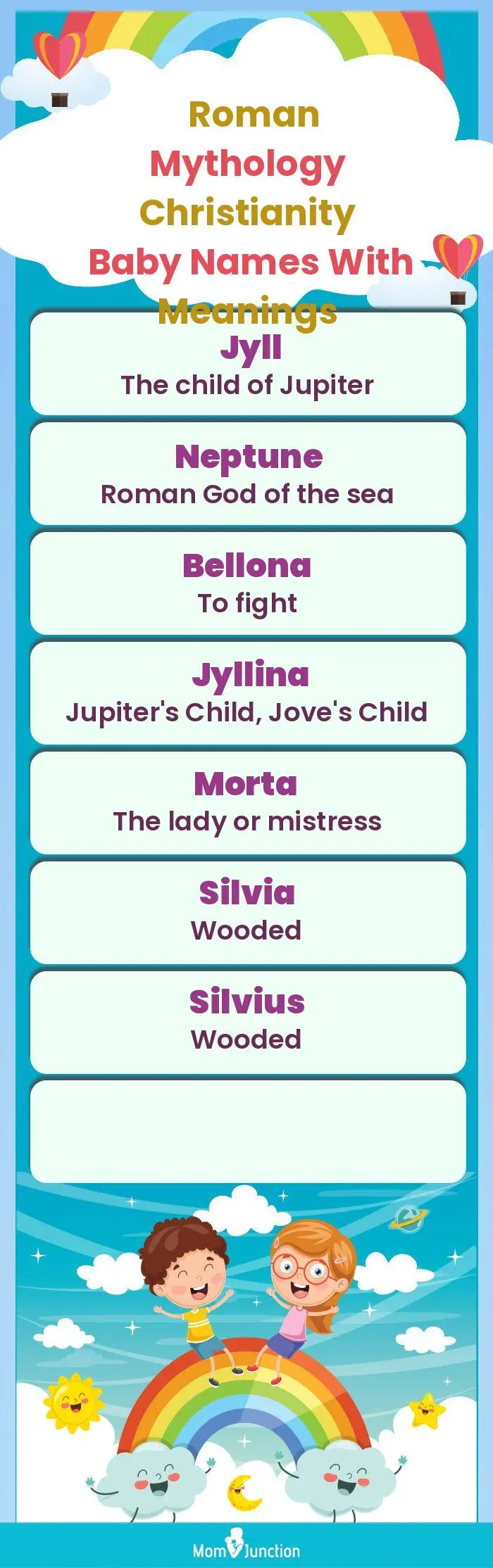  Roman Mythology Christianity Baby Names with Meanings(infographic)