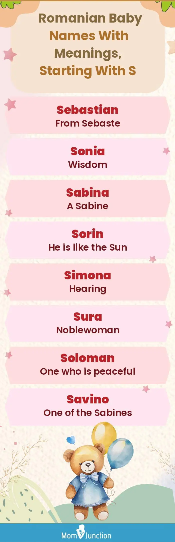  Romanian Baby Names with Meanings, Starting With S(infographic)