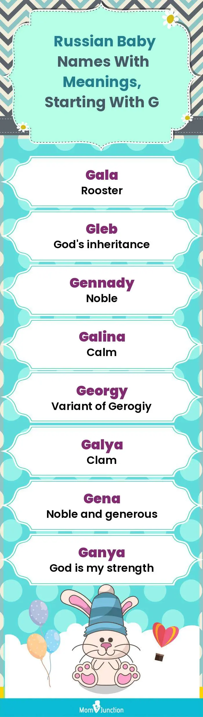  Russian Baby Names with Meanings, Starting With G(infographic)