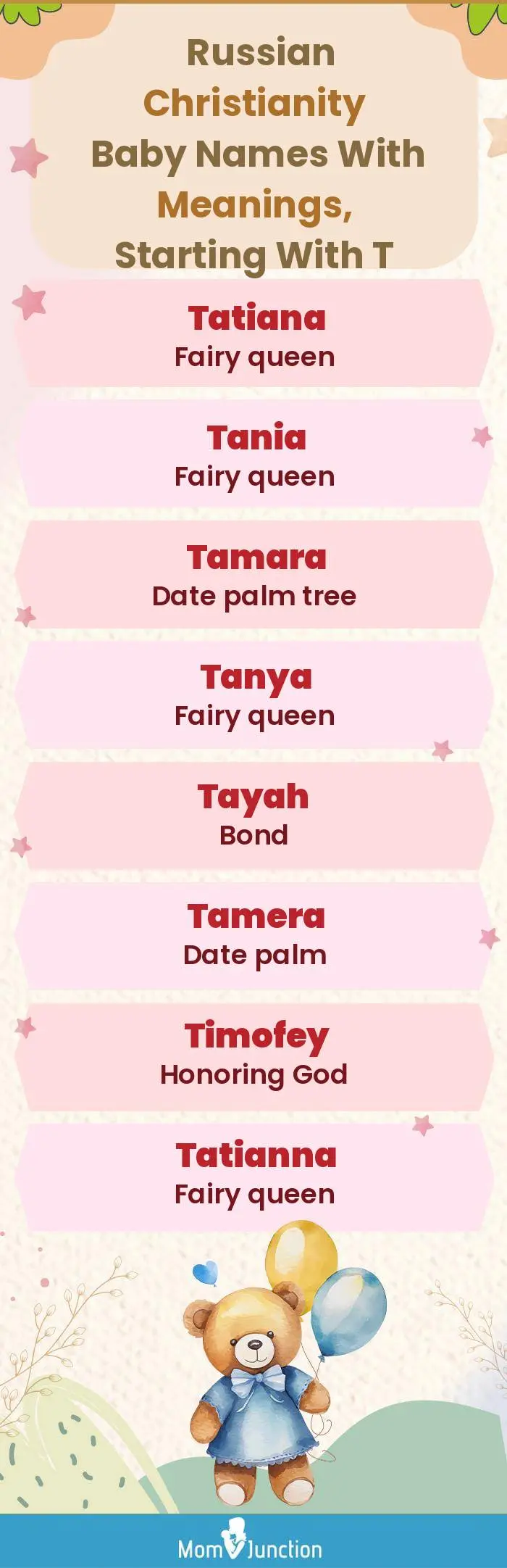  Russian Christianity Baby Names with Meanings, Starting With T(infographic)