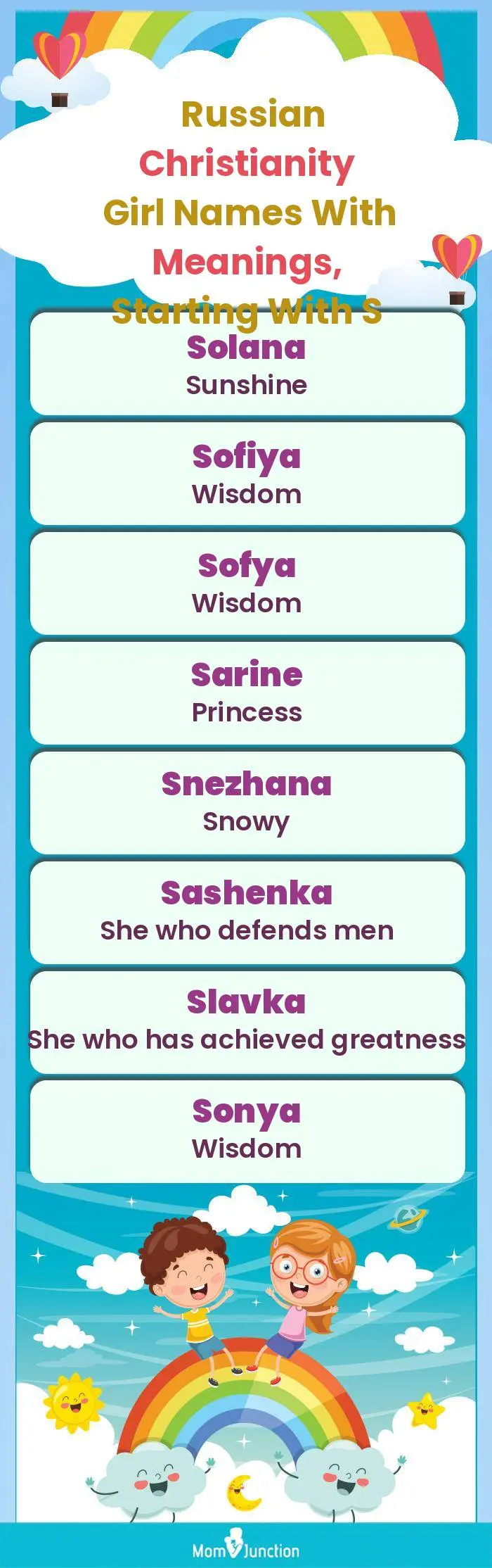  Russian Christianity Girl Names with Meanings, Starting With S(infographic)