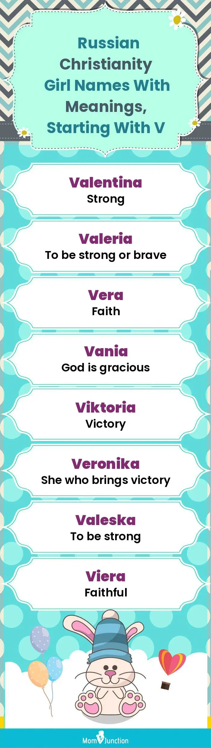  Russian Christianity Girl Names with Meanings, Starting With V(infographic)