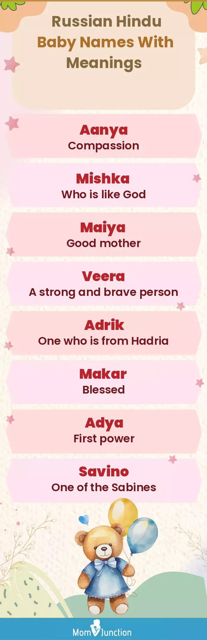  Russian Hindu Baby Names with Meanings(infographic)