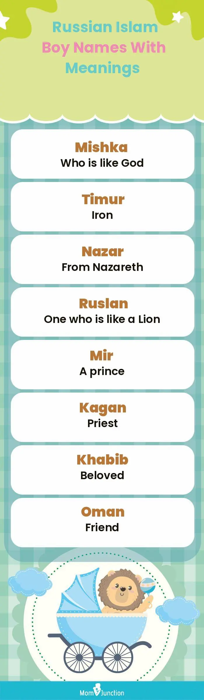  Russian Islam Boy Names with Meanings(infographic)