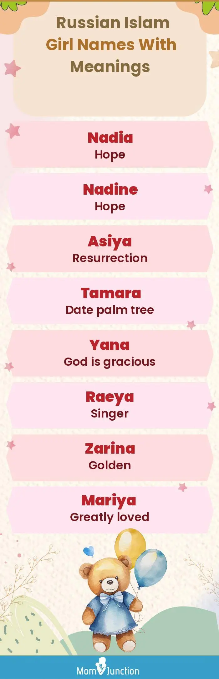  Russian Islam Girl Names with Meanings(infographic)