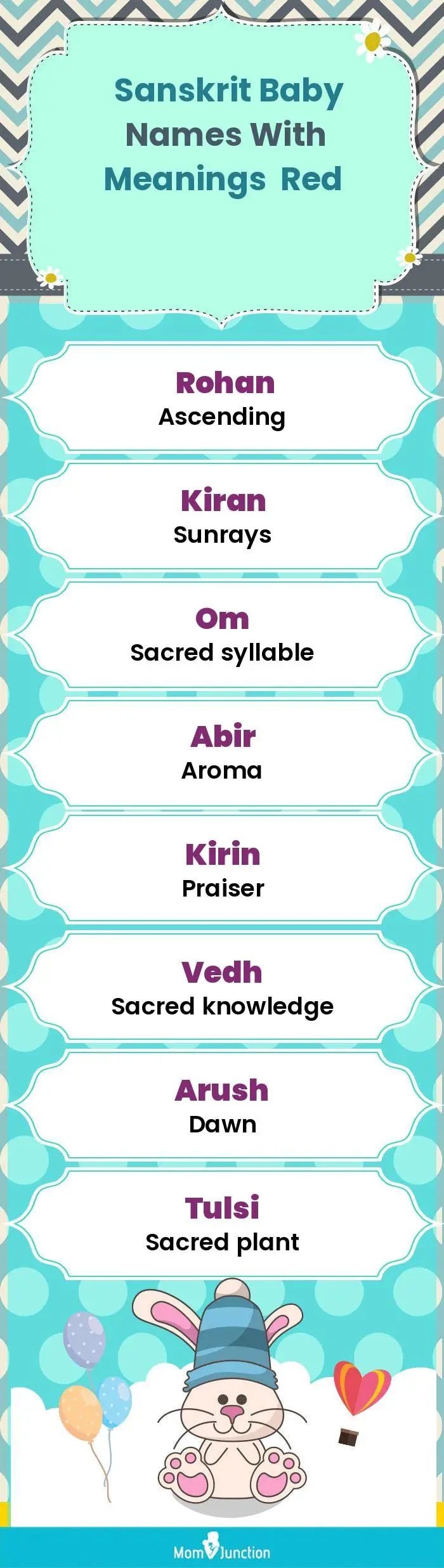  Sanskrit Baby Names with Meanings Red(infographic)