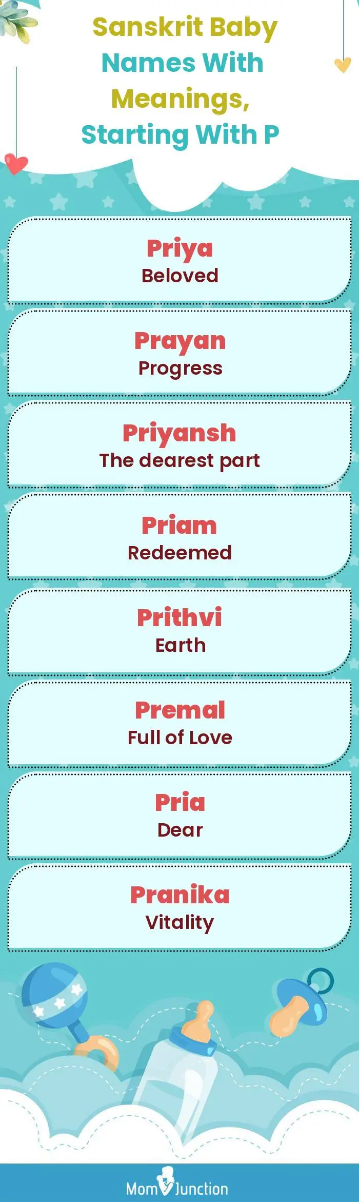  Sanskrit Baby Names with Meanings, Starting With P(infographic)