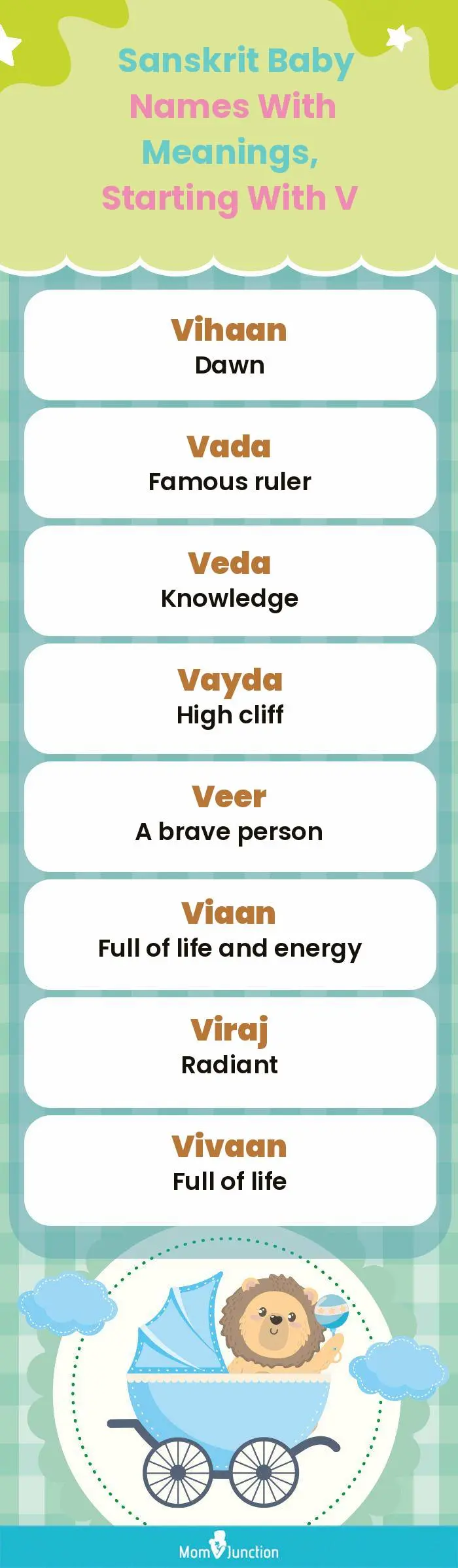  Sanskrit Baby Names with Meanings, Starting With V(infographic)