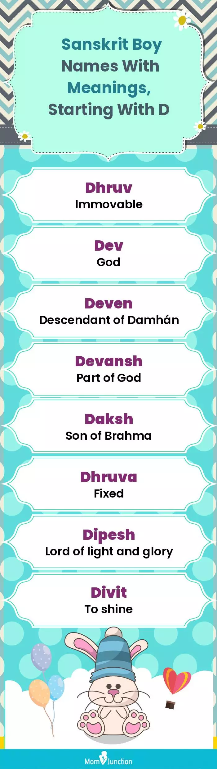  Sanskrit Boy Names with Meanings, Starting With D(infographic)