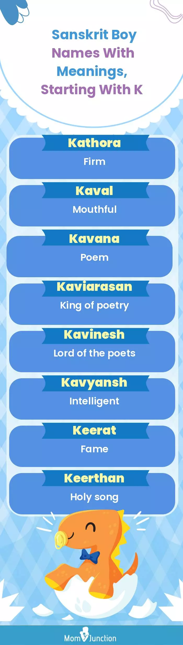  Sanskrit Boy Names with Meanings, Starting With K(infographic)