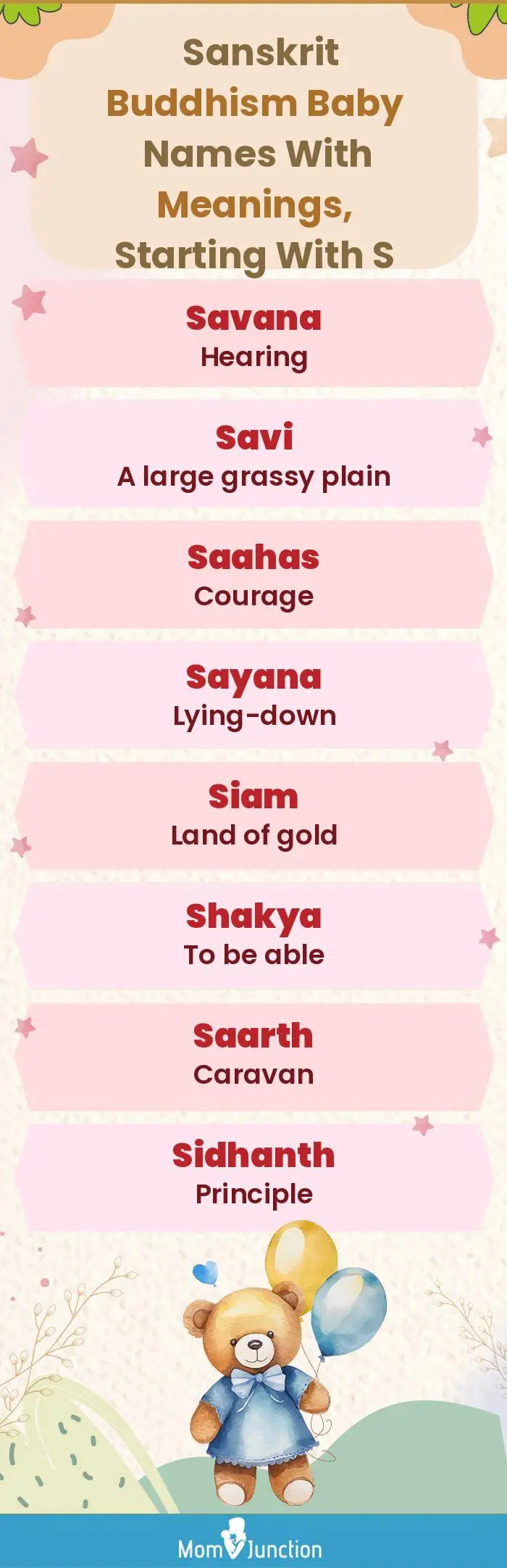  Sanskrit Buddhism Baby Names with Meanings, Starting With S(infographic)