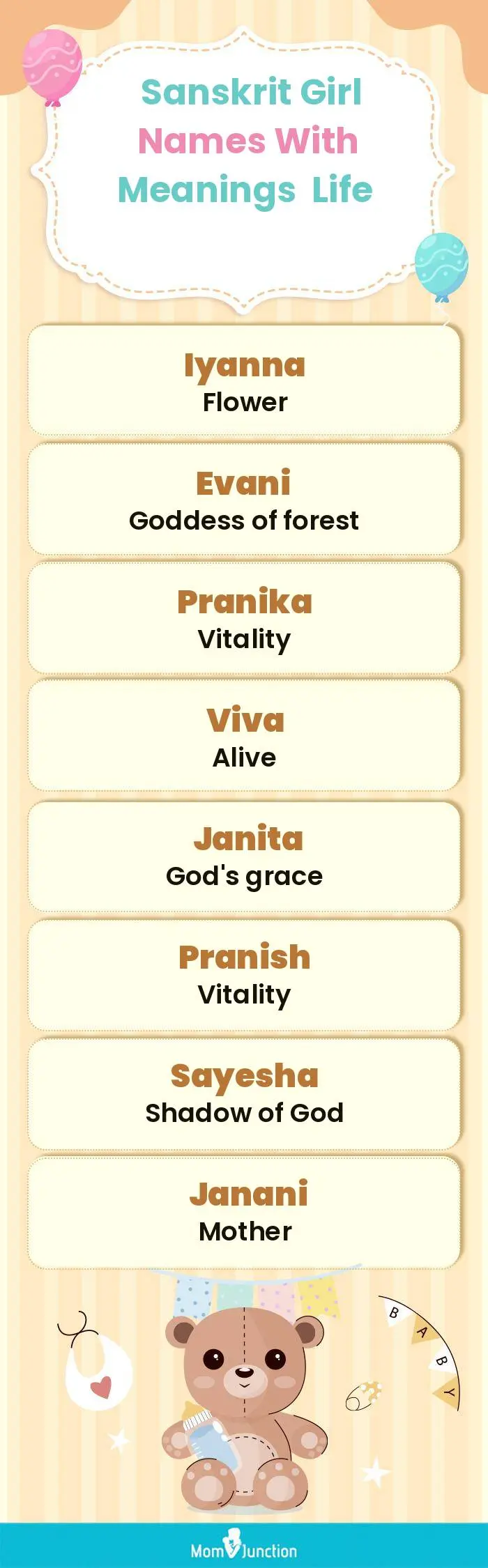  Sanskrit Girl Names with Meanings Life(infographic)