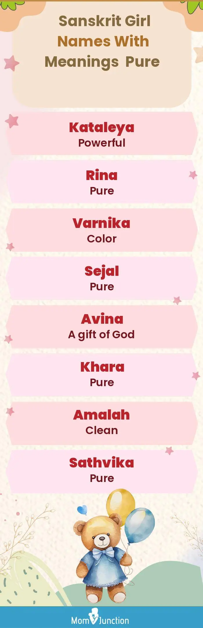  Sanskrit Girl Names with Meanings Pure(infographic)