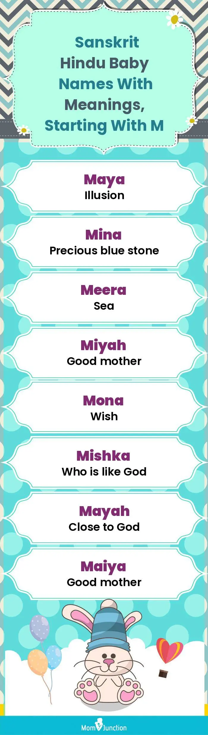  Sanskrit Hindu Baby Names with Meanings, Starting With M(infographic)