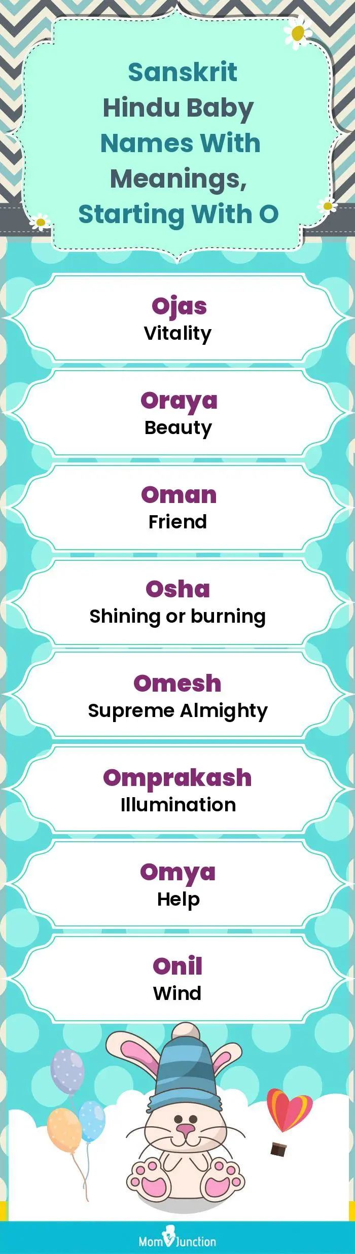  Sanskrit Hindu Baby Names with Meanings, Starting With O(infographic)