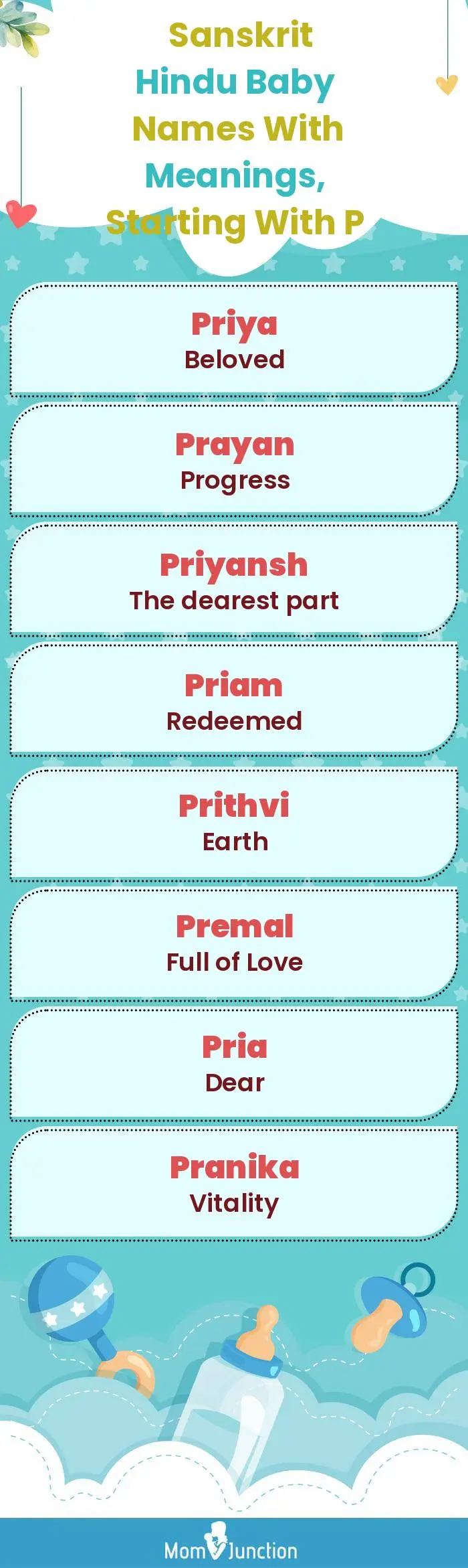  Sanskrit Hindu Baby Names with Meanings, Starting With P(infographic)