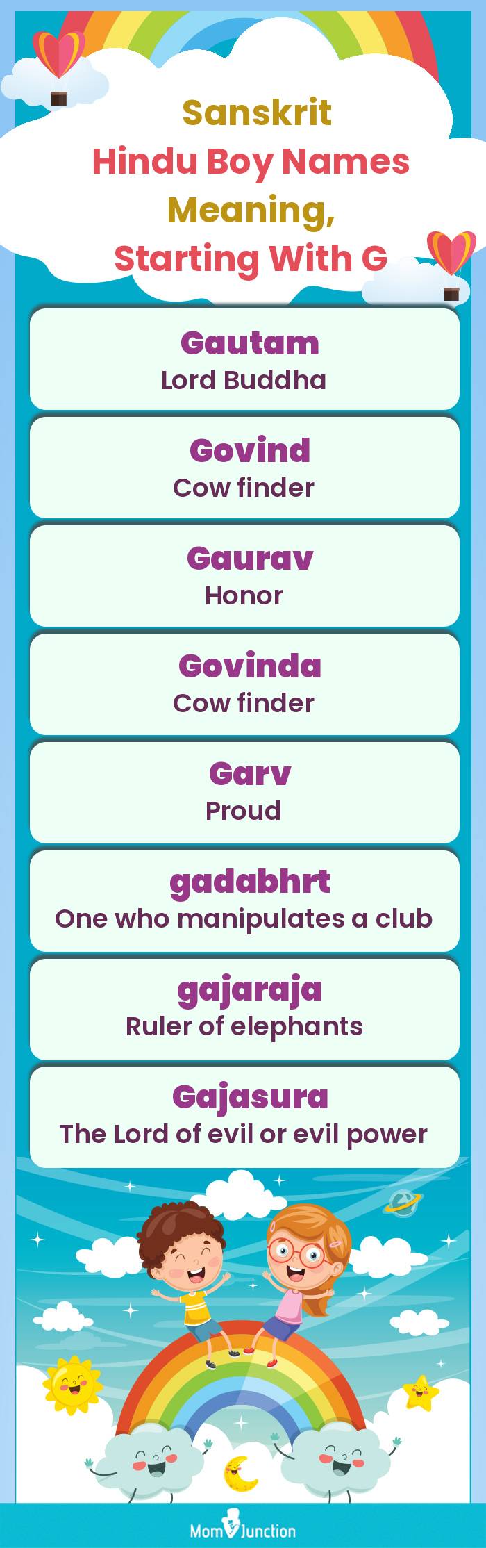  Sanskrit Hindu Boy Names Meaning, Starting With G(infographic)