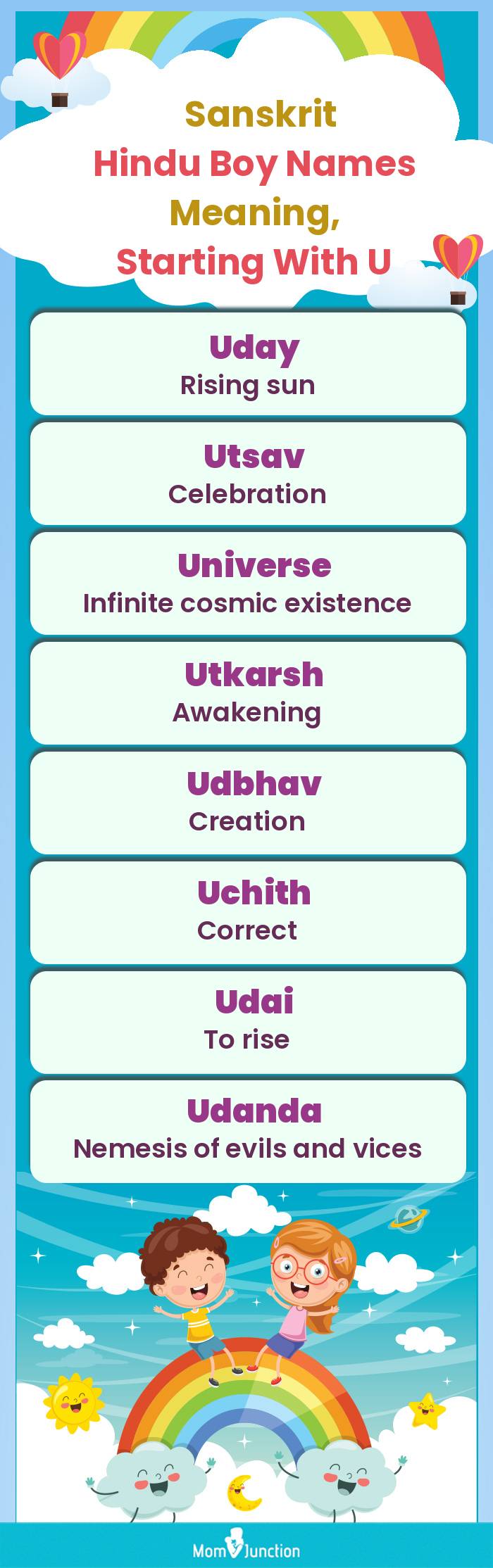  Sanskrit Hindu Boy Names Meaning, Starting With U(infographic)