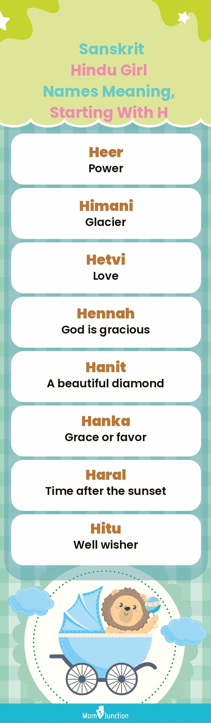  Sanskrit Hindu Girl Names Meaning, Starting With H(infographic)