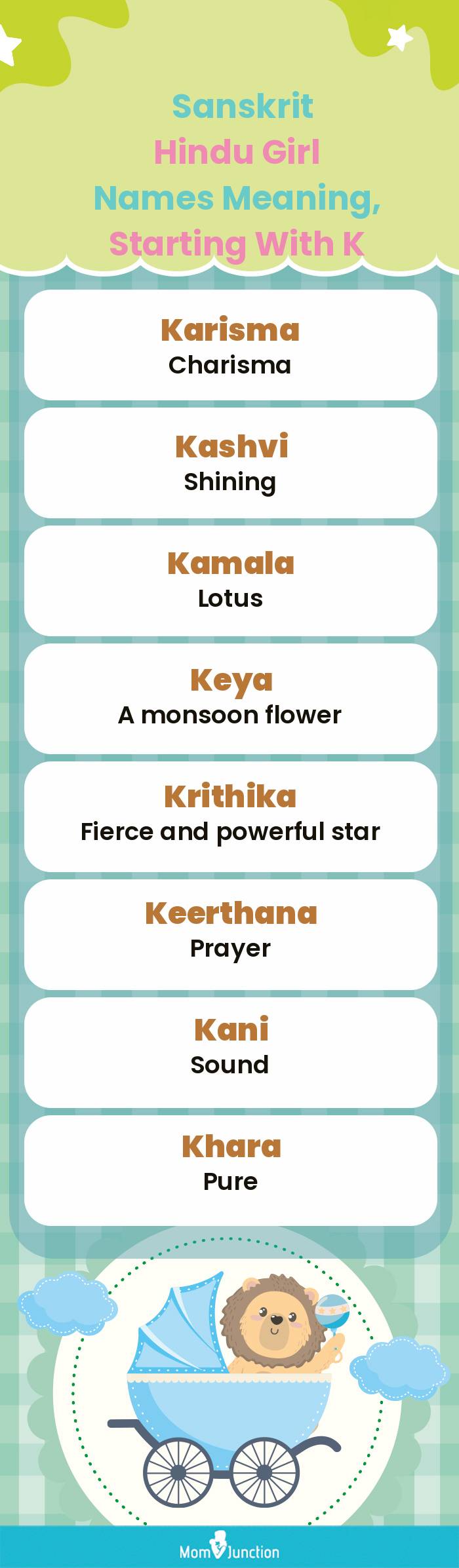  Sanskrit Hindu Girl Names Meaning, Starting With K(infographic)