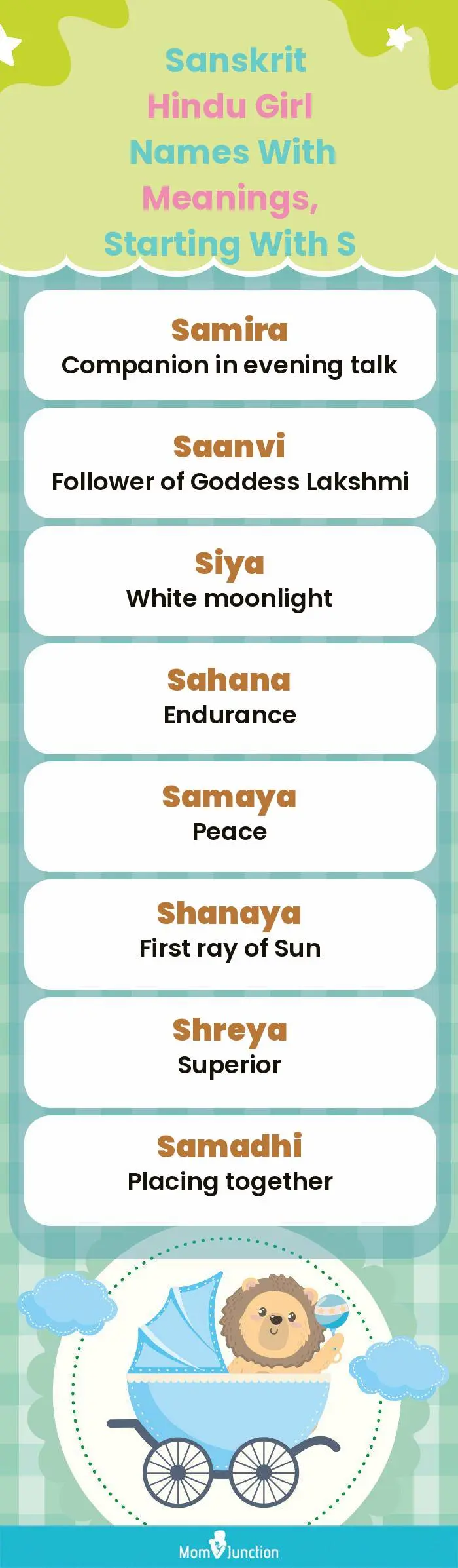  Sanskrit Hindu Girl Names with Meanings, Starting With S(infographic)