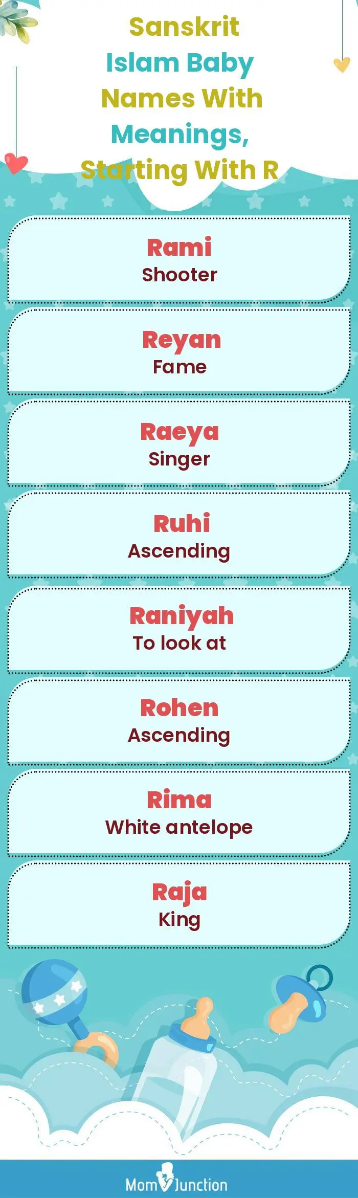  Sanskrit Islam Baby Names with Meanings, Starting With R(infographic)