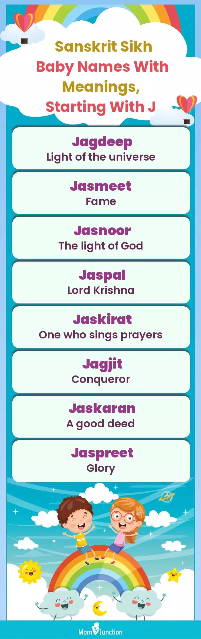  Sanskrit Sikh Baby Names with Meanings, Starting With J(infographic)