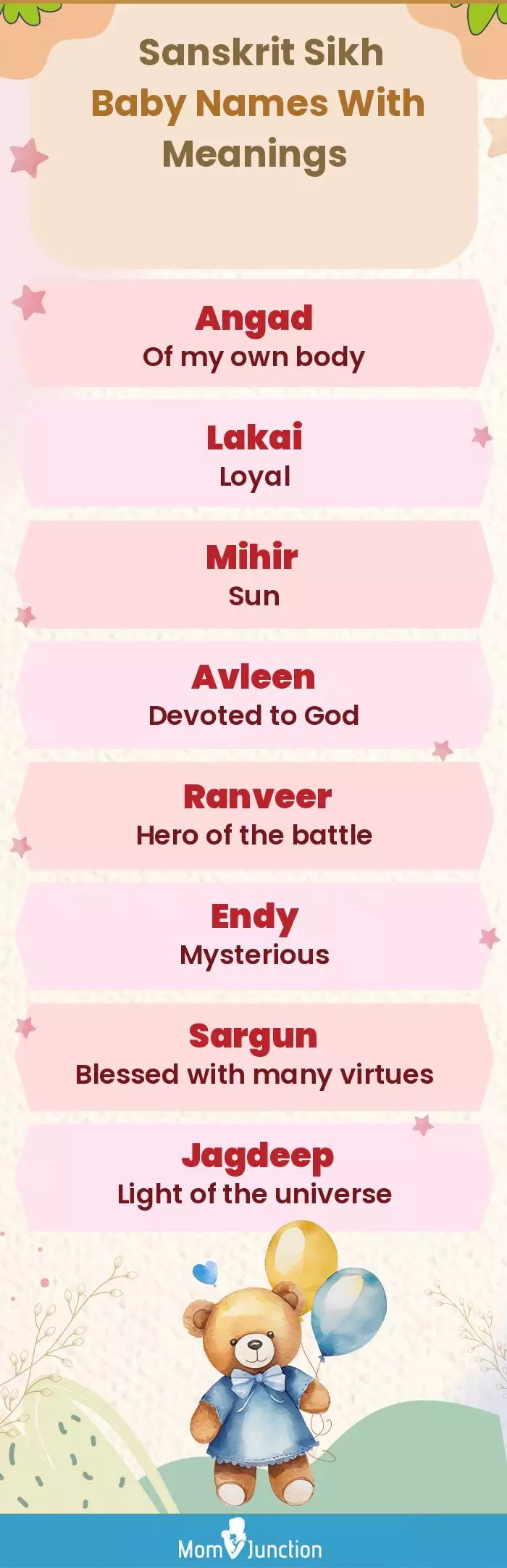  Sanskrit Sikh Baby Names with Meanings(infographic)