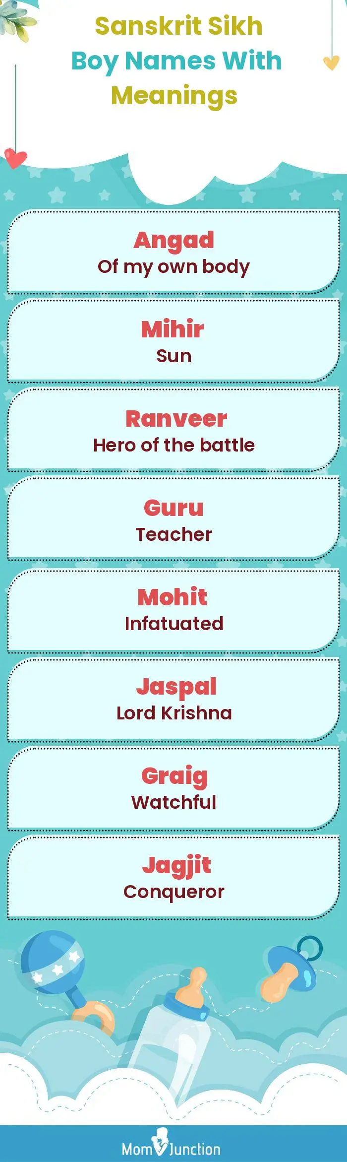  Sanskrit Sikh Boy Names with Meanings(infographic)