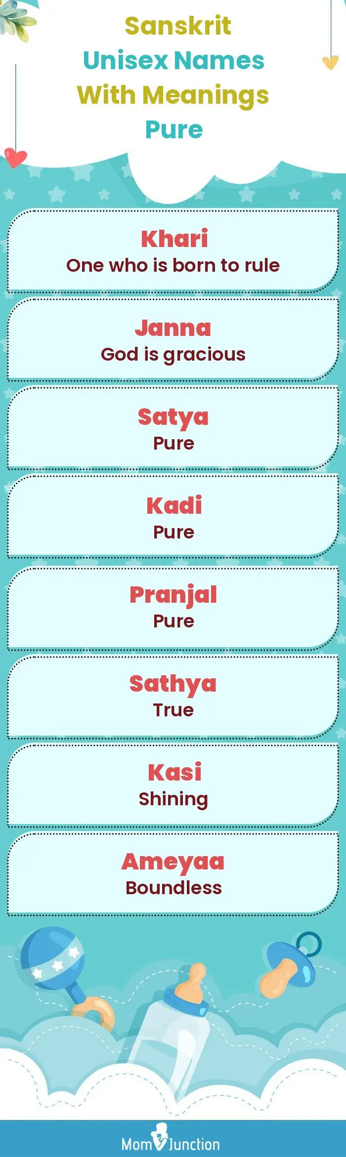  Sanskrit Unisex Names with Meanings Pure(infographic)