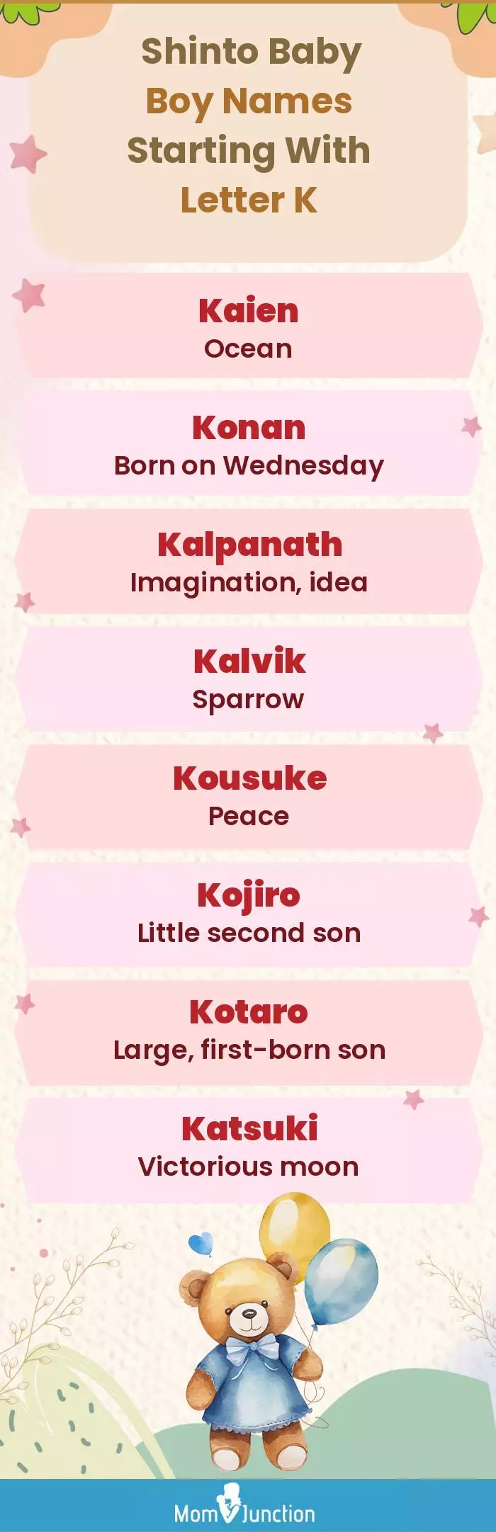  Shinto Baby Boy Names Starting With Letter K(infographic)