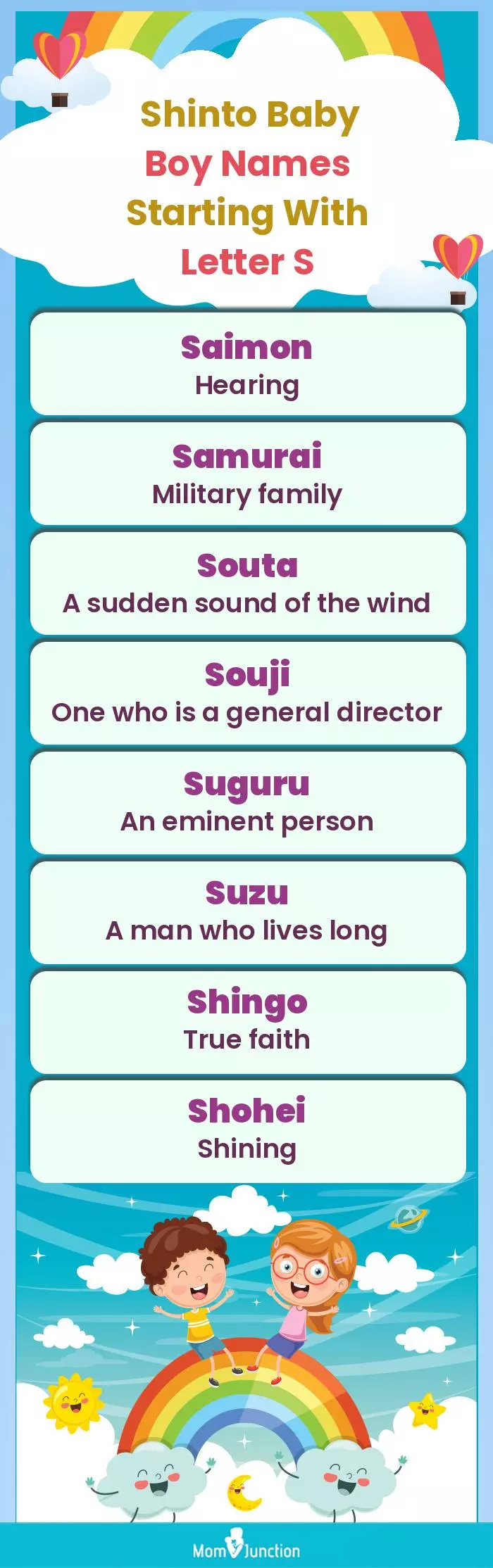  Shinto Baby Boy Names Starting With Letter S(infographic)