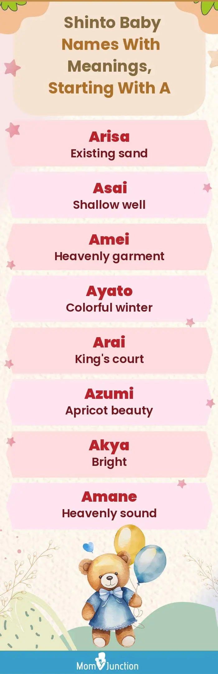  Shinto Baby Names with Meanings, Starting With A(infographic)