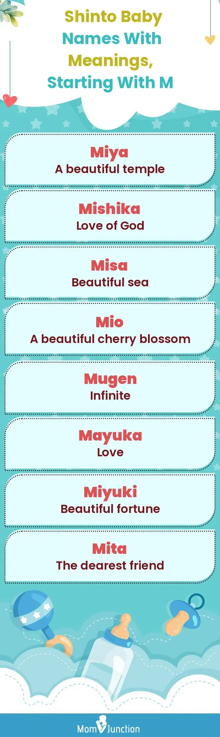  Shinto Baby Names with Meanings, Starting With M(infographic)