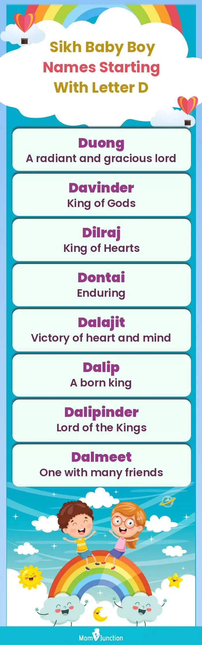  Sikh Baby Boy Names Starting With Letter D(infographic)