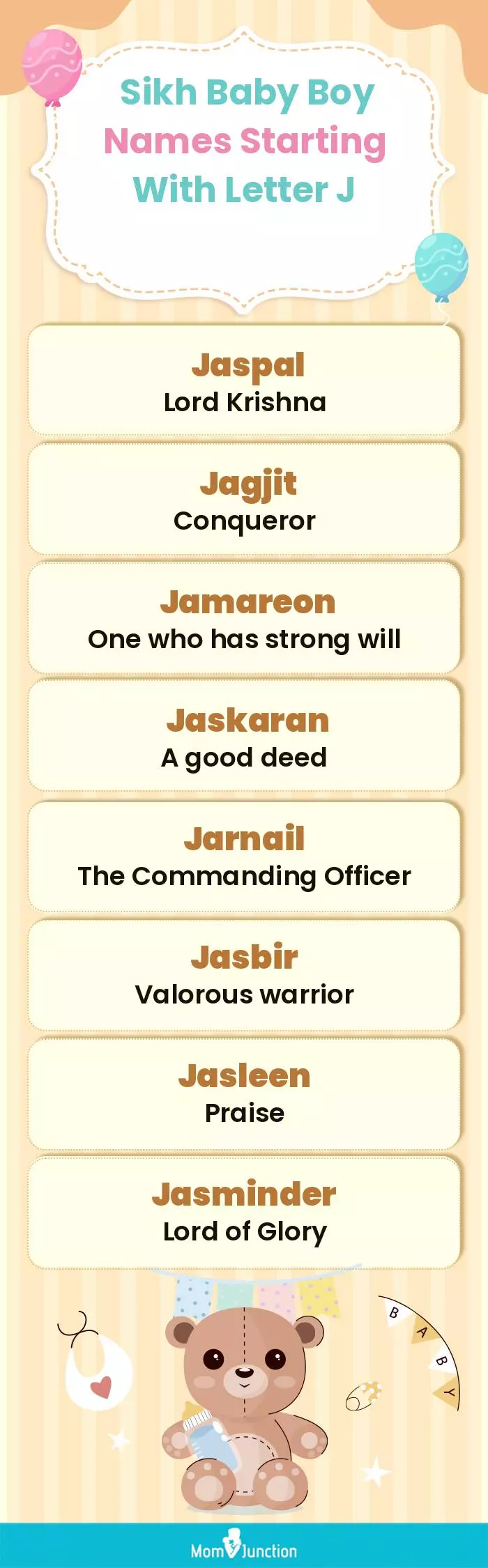  Sikh Baby Boy Names Starting With Letter J(infographic)