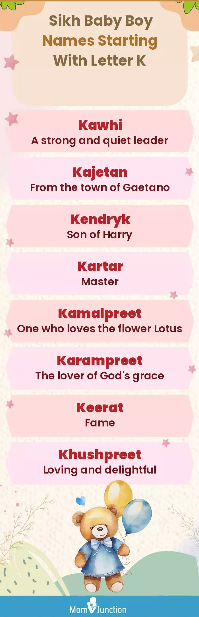  Sikh Baby Boy Names Starting With Letter K(infographic)