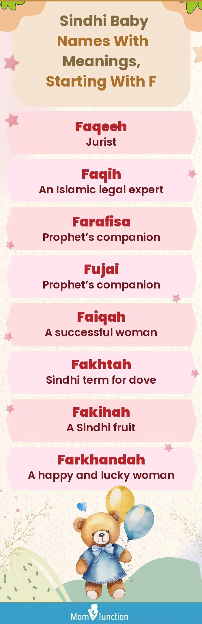  Sindhi Baby Names with Meanings, Starting With F(infographic)