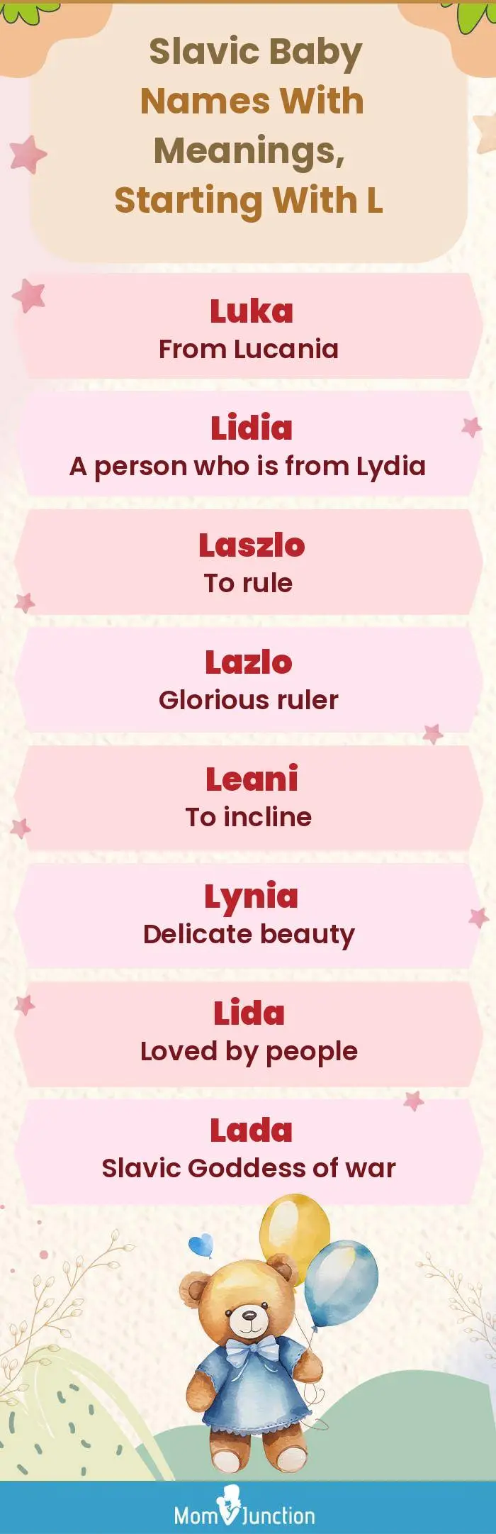  Slavic Baby Names with Meanings, Starting With L(infographic)