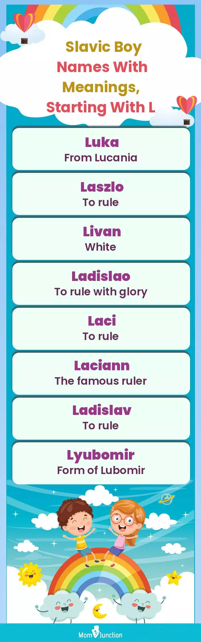  Slavic Boy Names with Meanings, Starting With L(infographic)